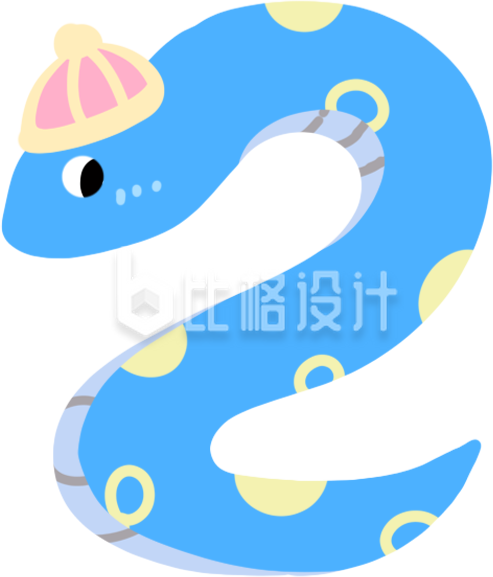 蓝色卡通蛇