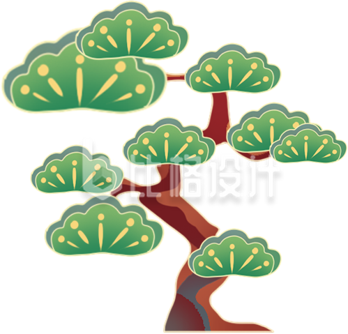 松树手绘