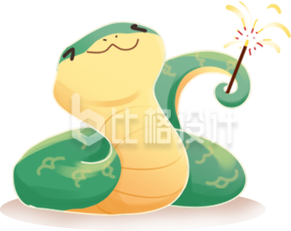 绿色蛇手绘