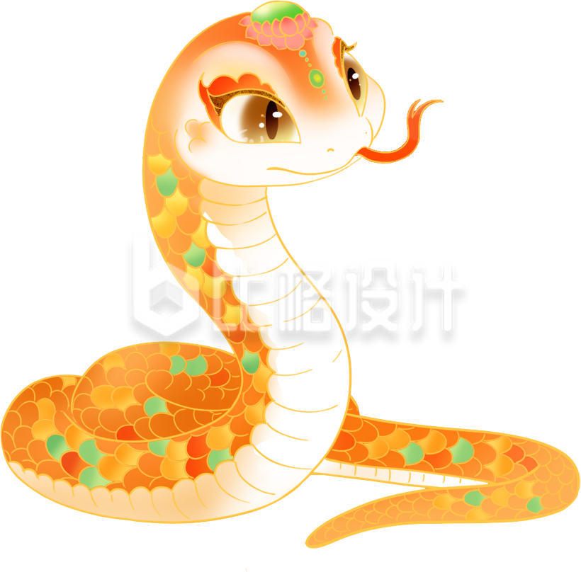 蛇卡通插画