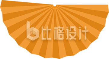 黄色扇子手绘