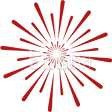 烟花喜庆红色手绘