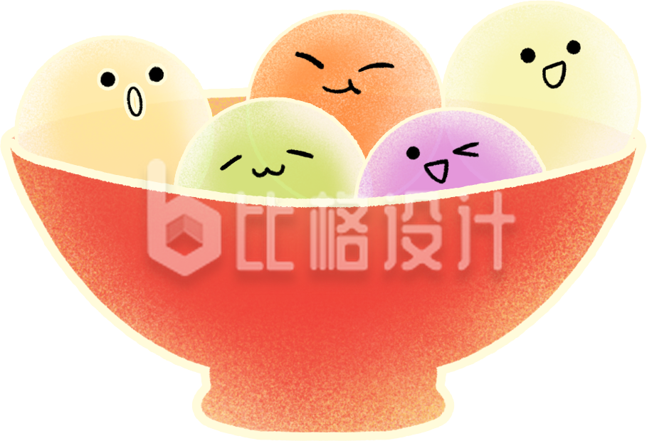 汤圆可爱手绘