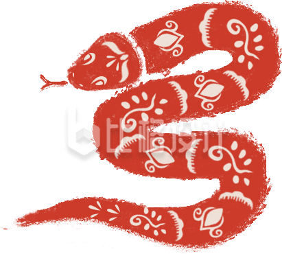 蛇剪纸手绘
