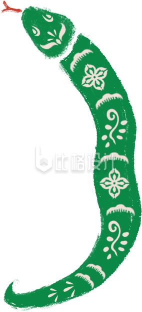 蛇剪纸手绘