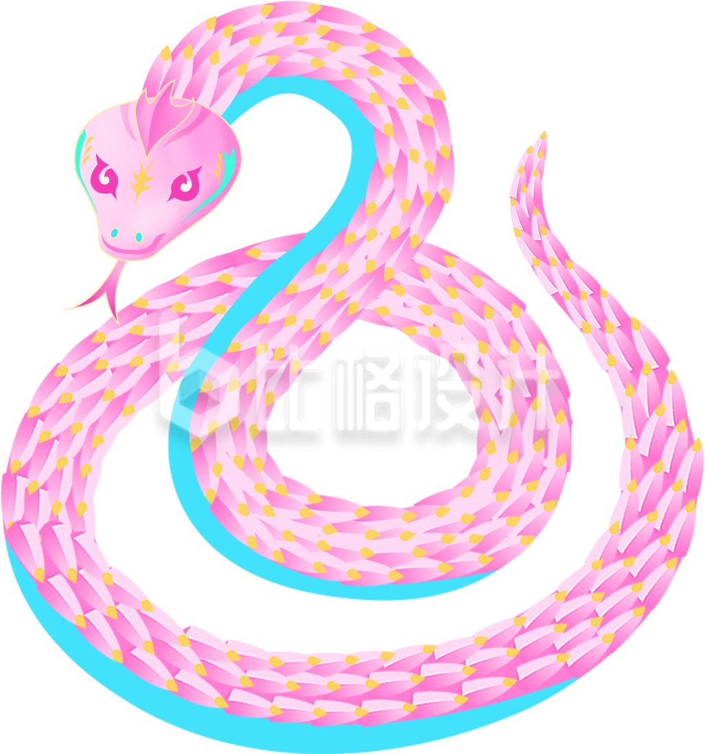 蛇手绘插画