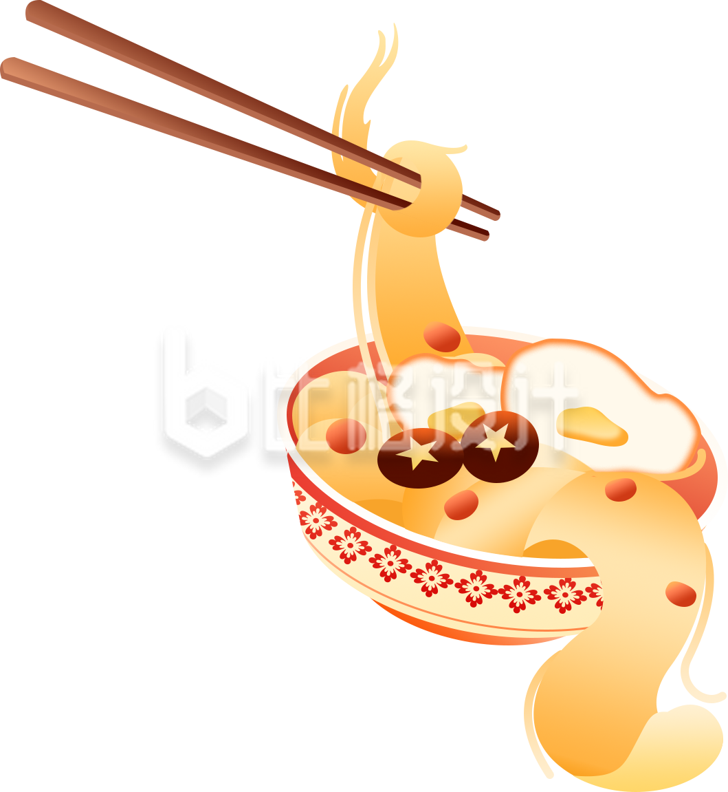 手擀面美食扁平手绘