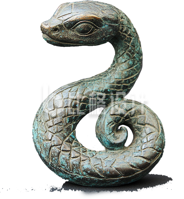蛇形青铜器摆件