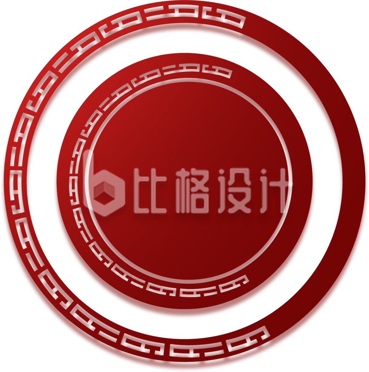红色剪纸手绘