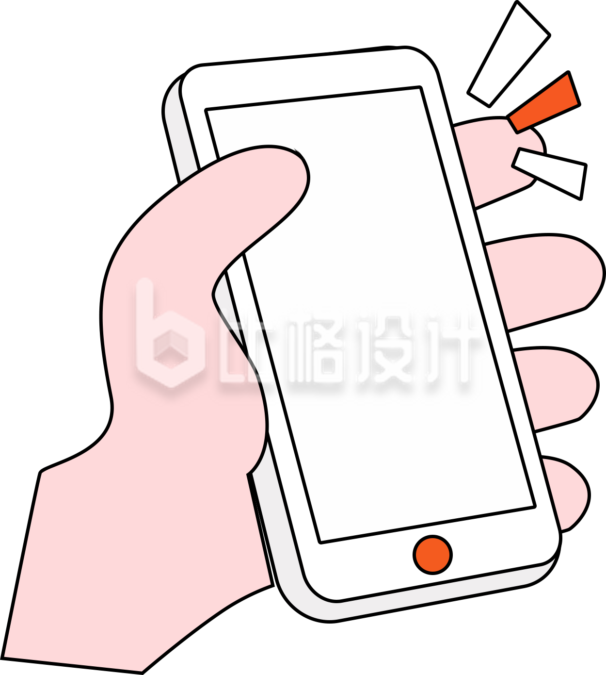 手拿手机简笔画