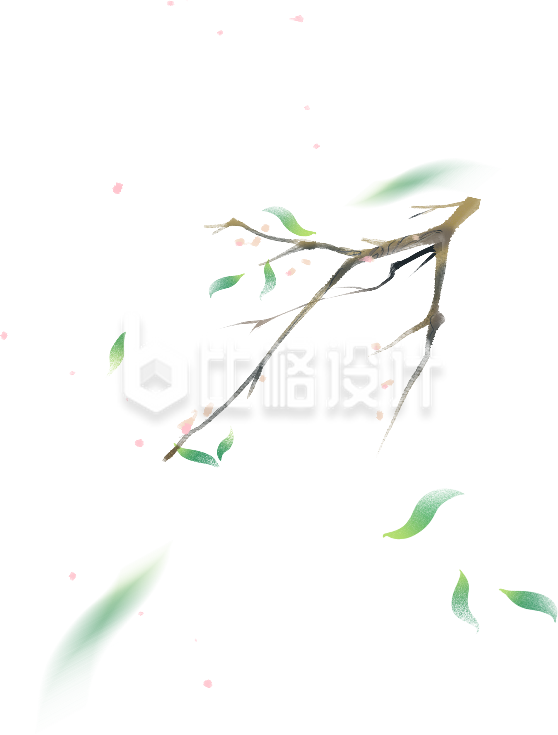春天树枝手绘