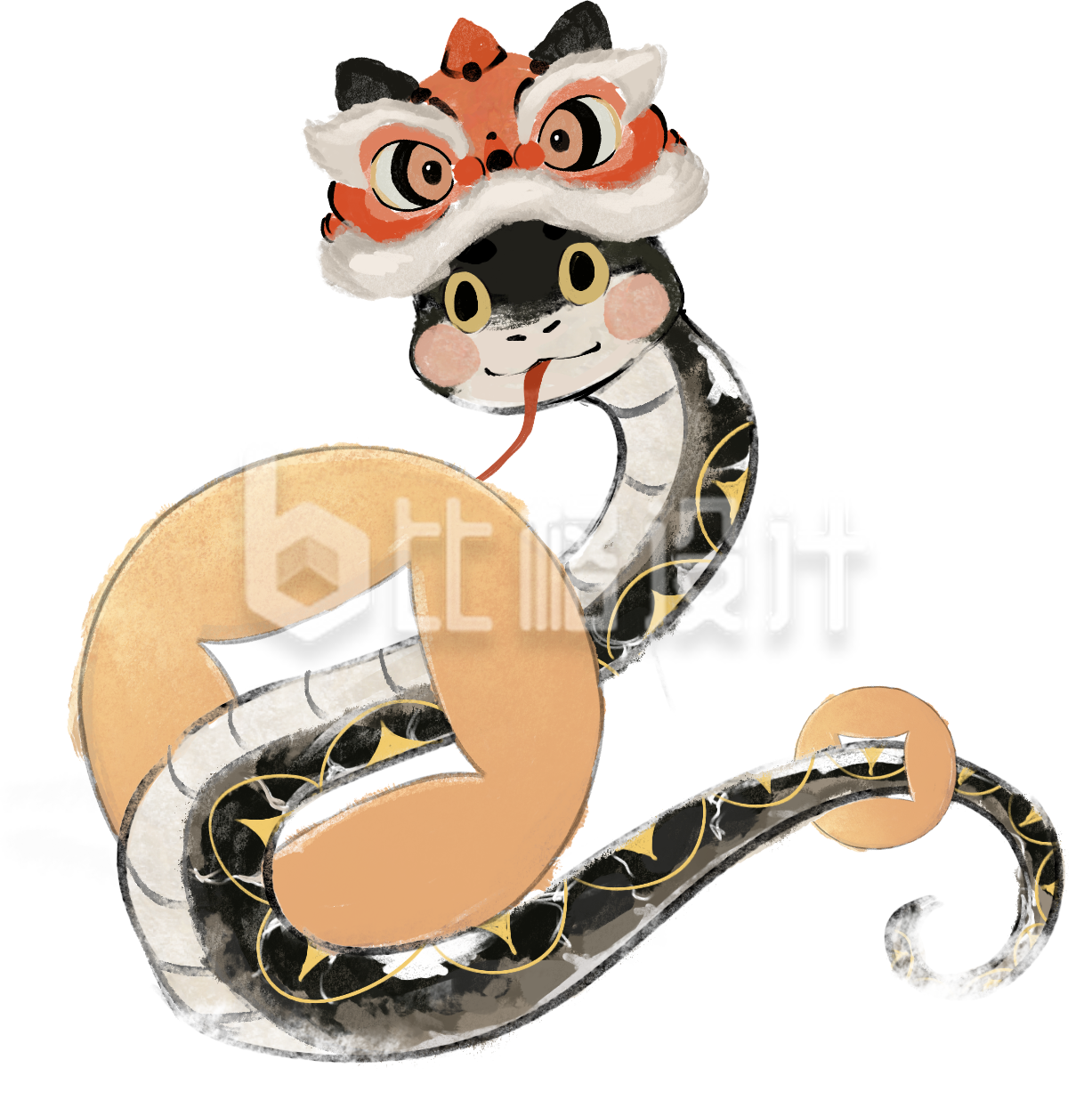 黑色蛇卡通手绘