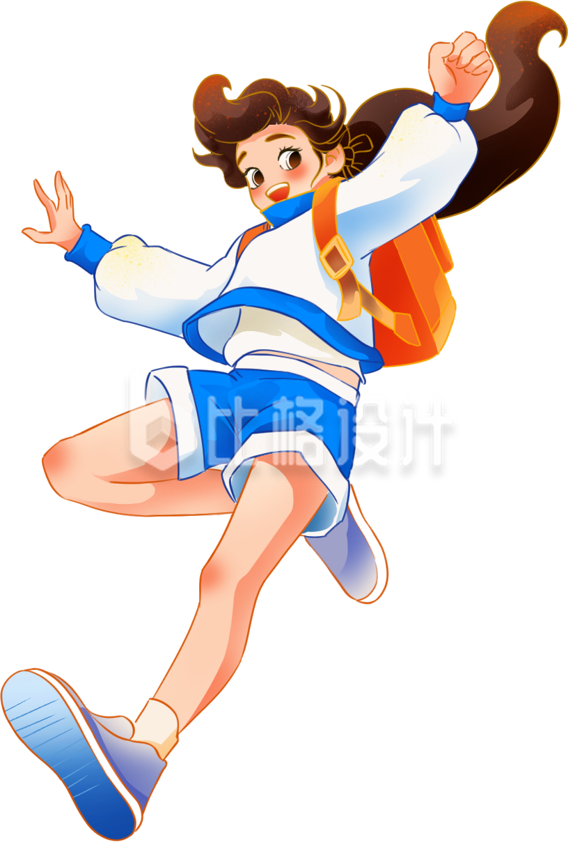 女生学生手绘插画