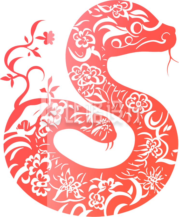 蛇剪纸手绘