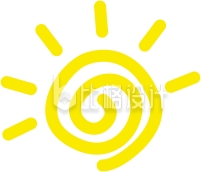 黄色线条太阳手绘