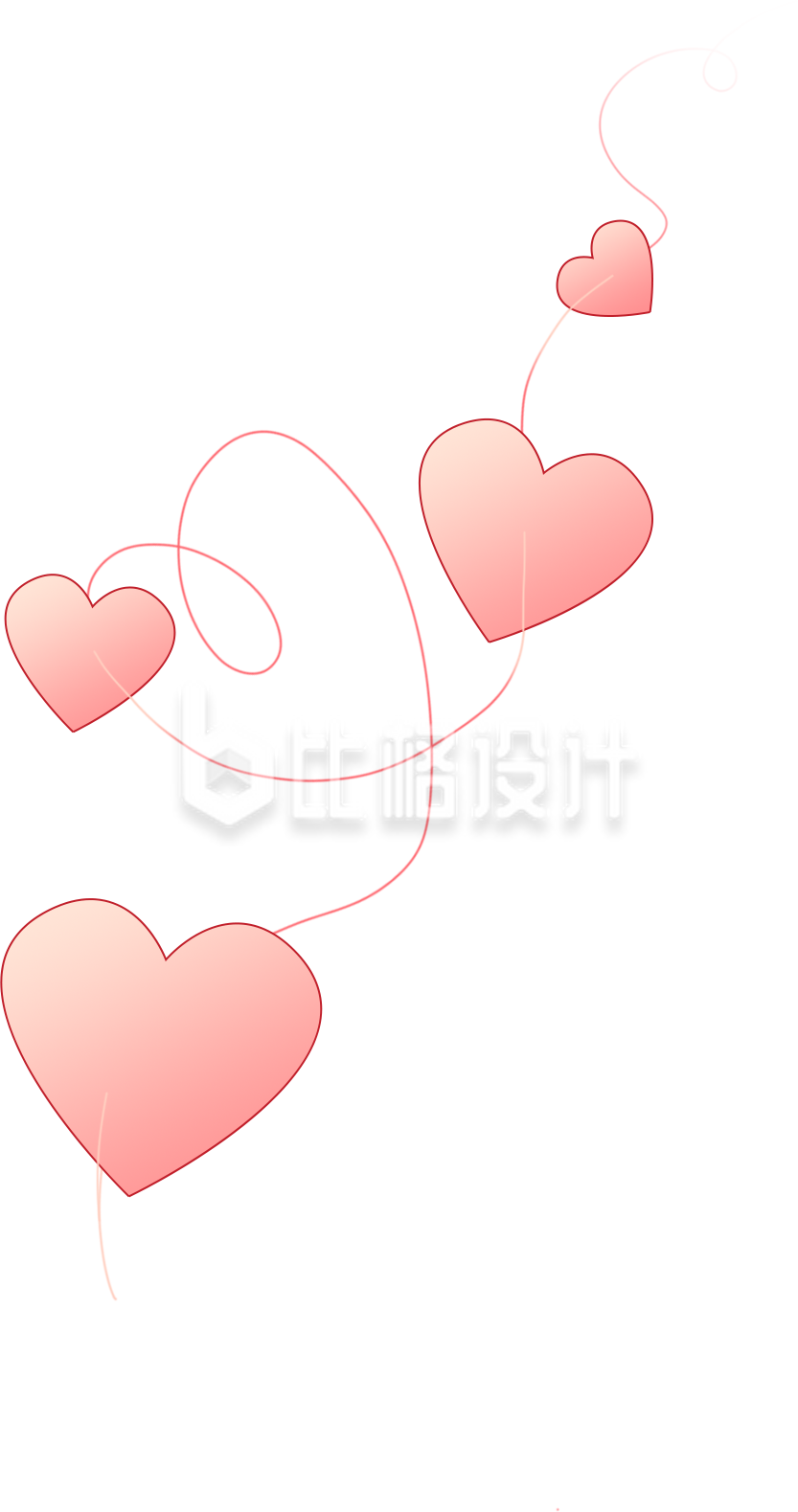 粉色爱心手绘