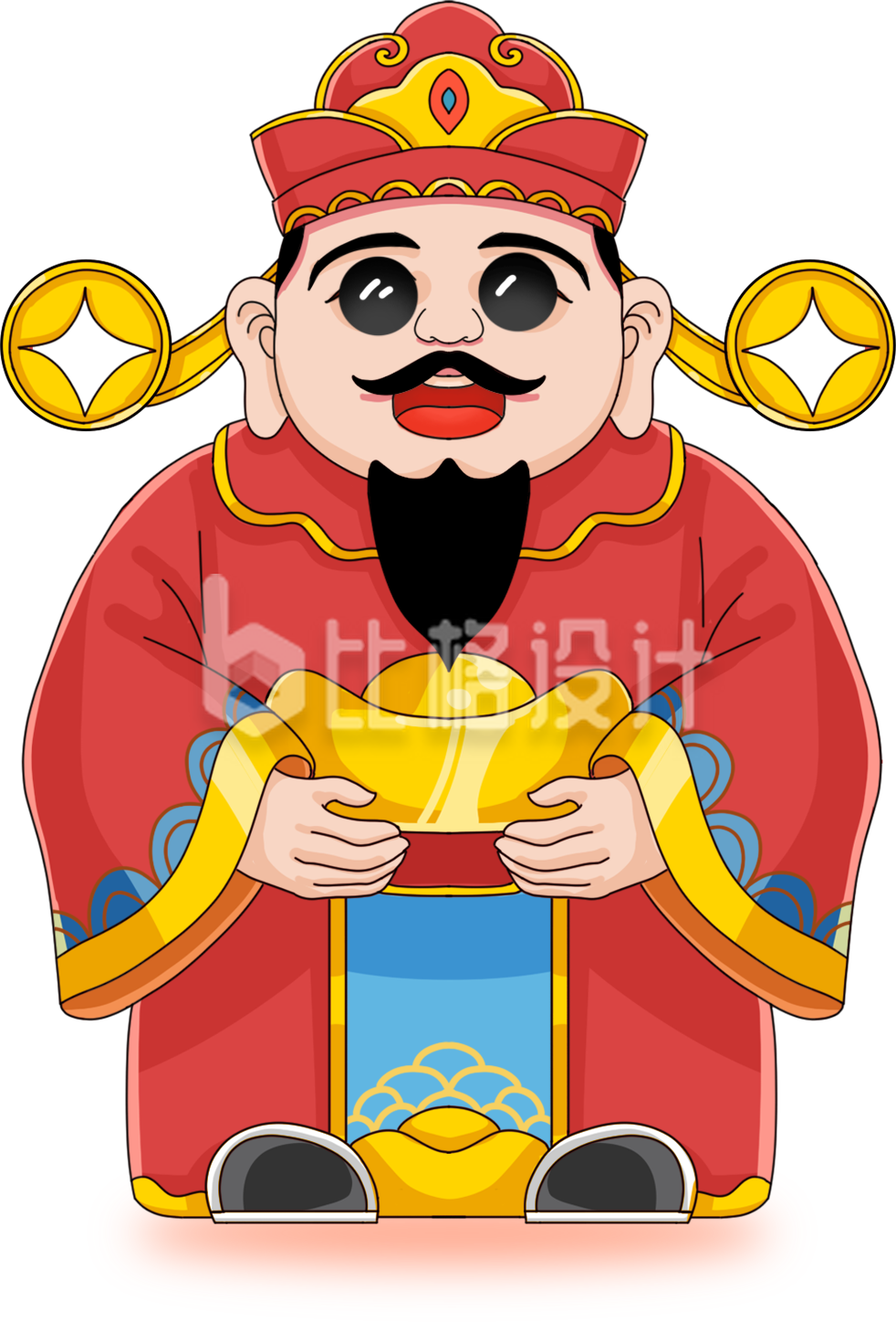 财神手绘插画