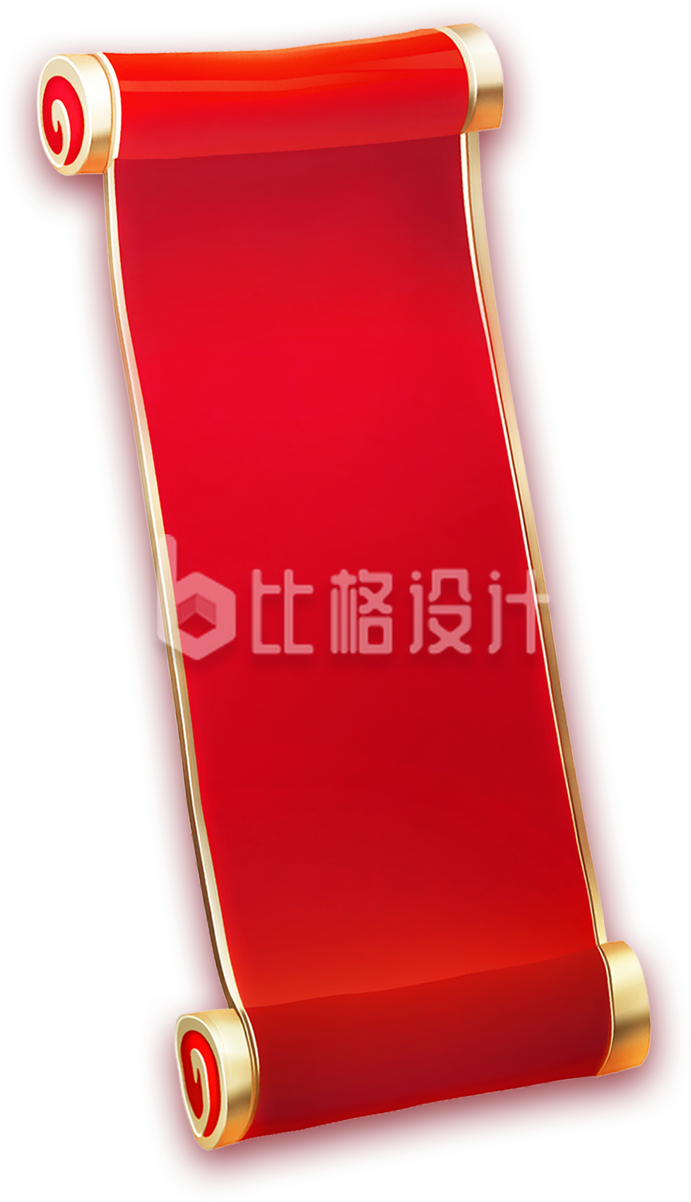 手绘红色卷轴