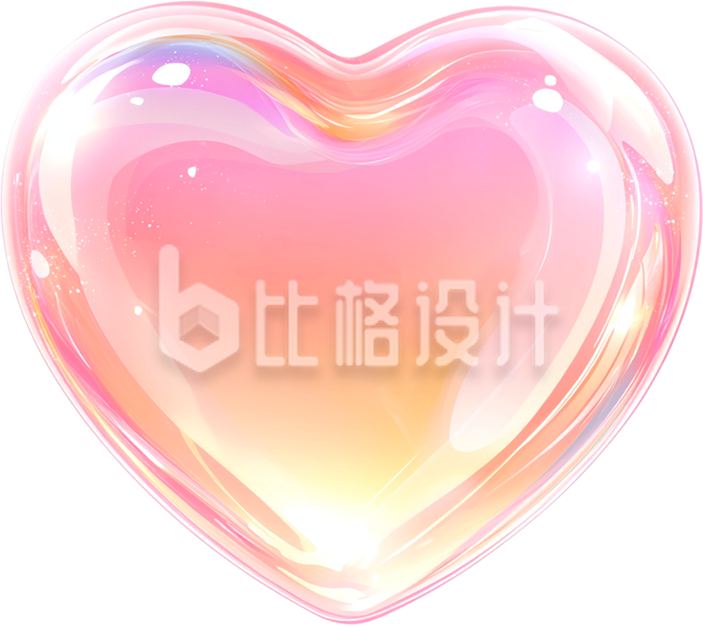 手绘玻璃质感爱心