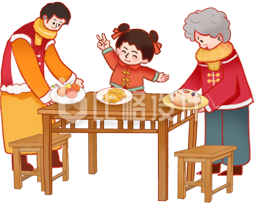 一家人年夜饭团圆饭