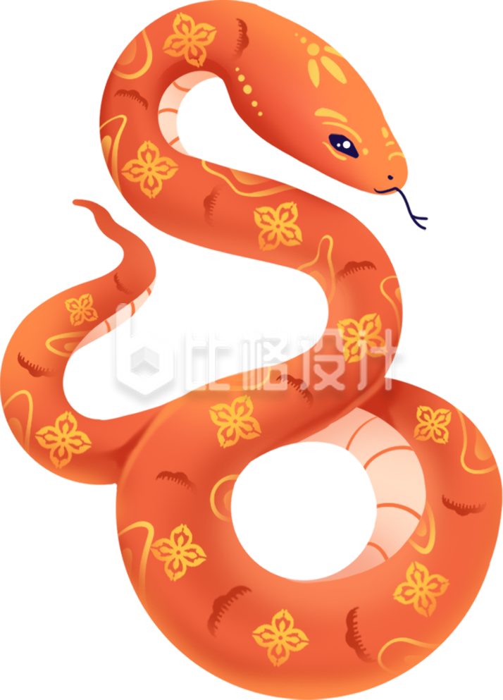 蛇手绘插画