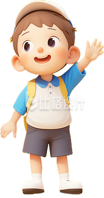 挥手的小男孩