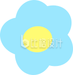 蓝色扁平小花