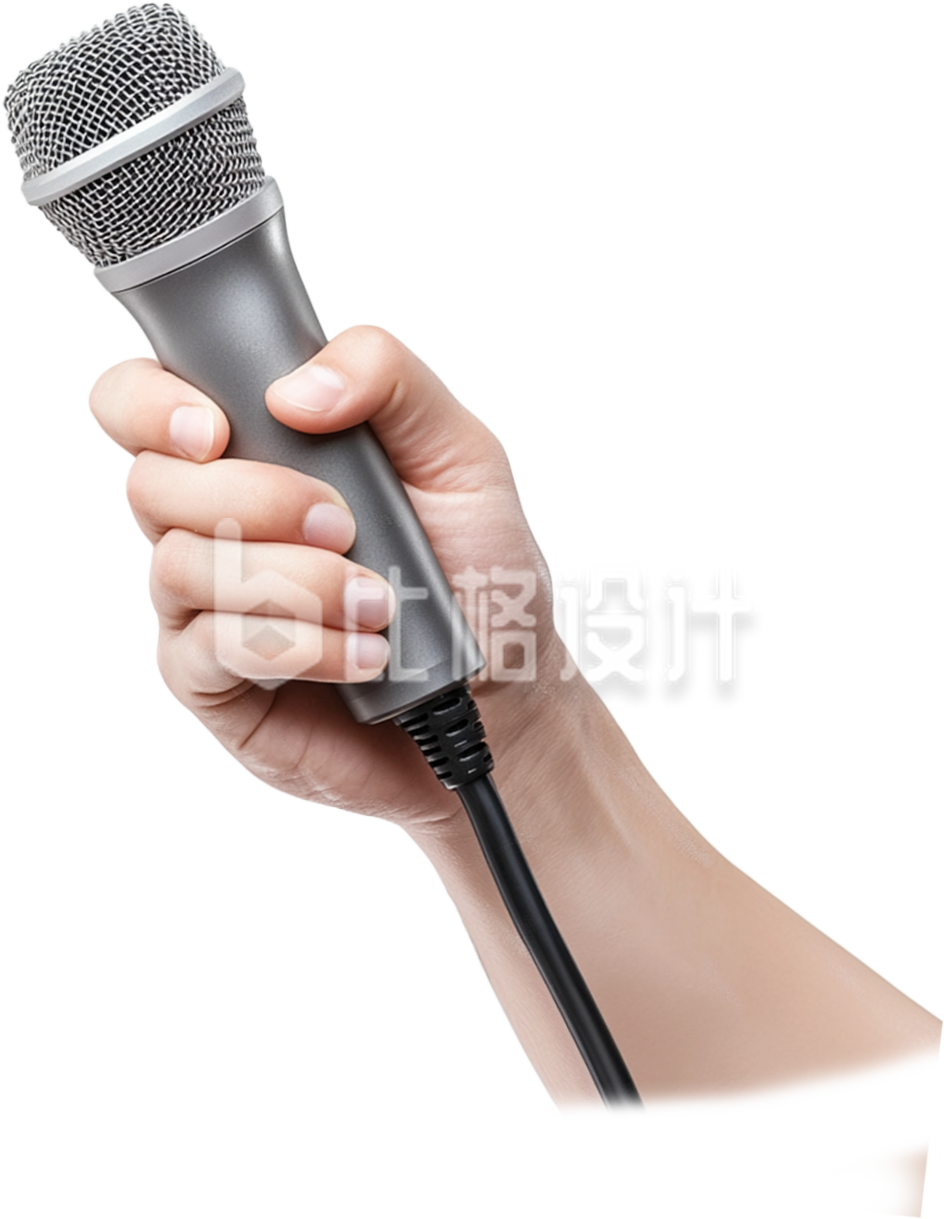 手拿话筒实景