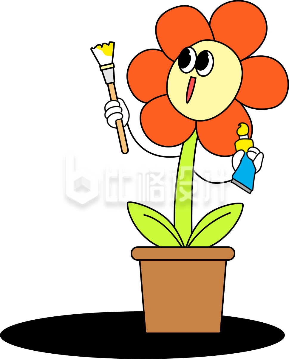 花盆卡通手绘