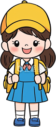 手绘戴黄色帽子的小女孩 手绘戴黄色帽子的小女孩
