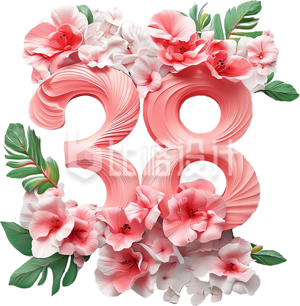 妇女节鲜花艺术字