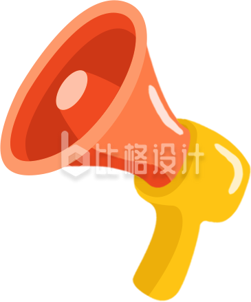 红色喇叭手绘