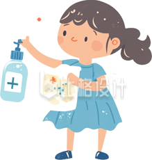 女生拿着药品