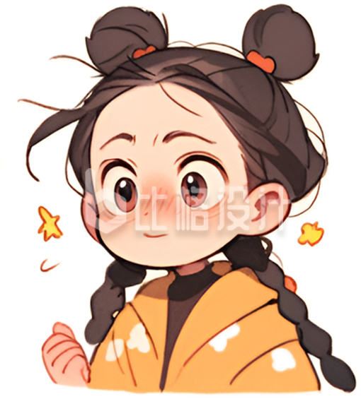 可爱小女孩惊讶开心表情手绘插画 可爱小女孩惊讶开心表情手绘插画