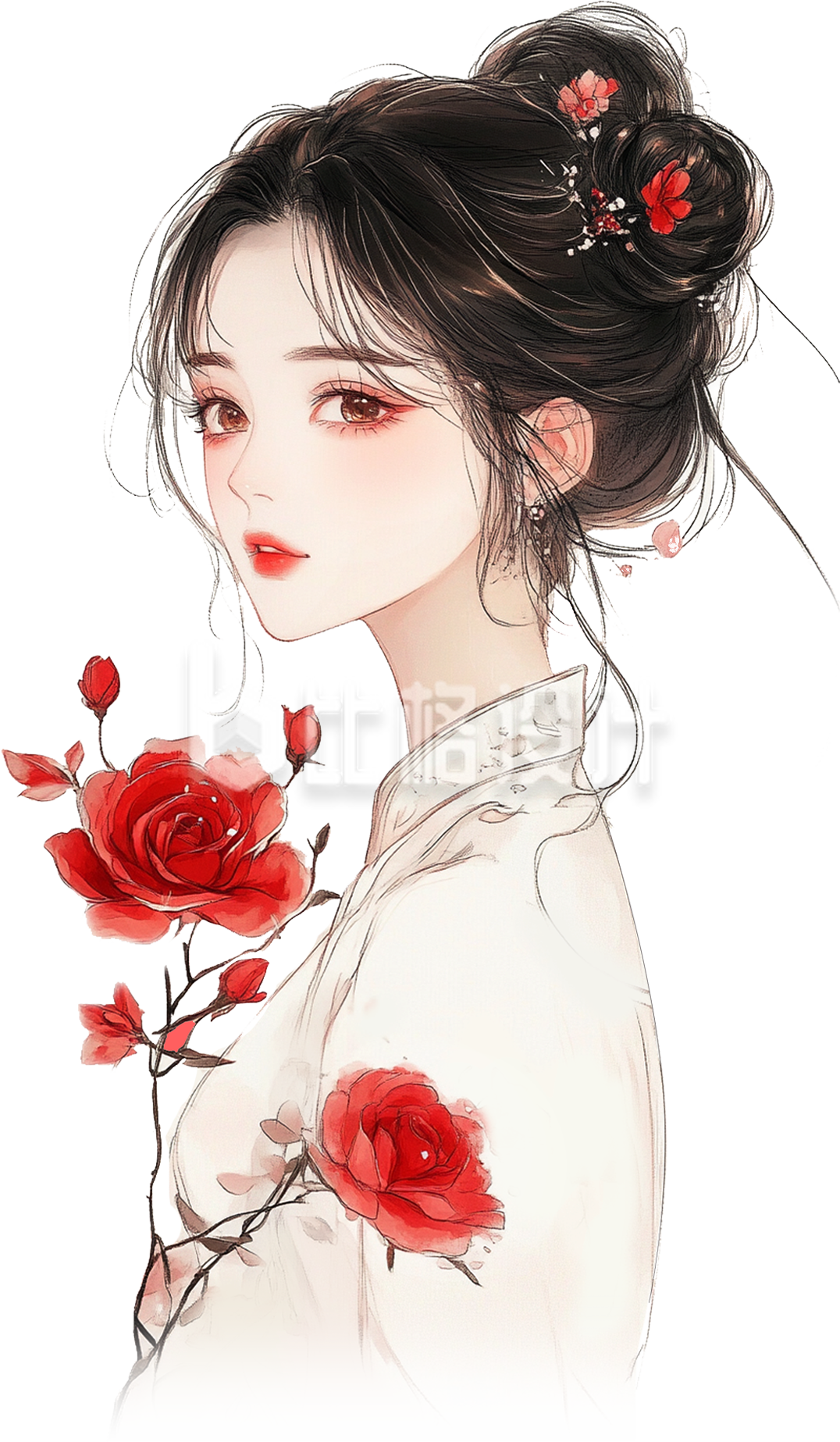 手绘古风女性