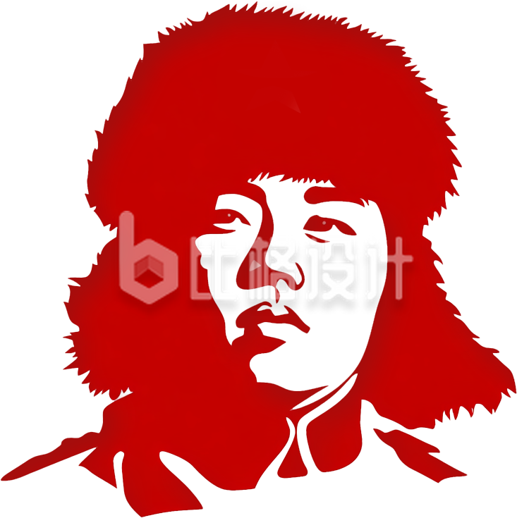 雷锋手绘剪影