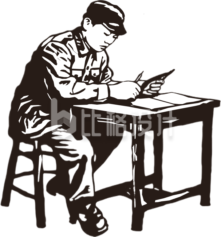 雷锋手绘剪影插画
