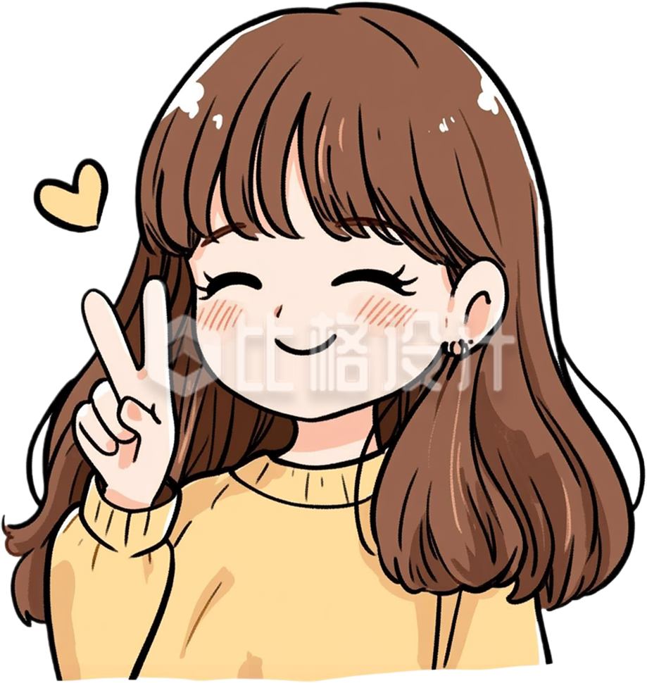 手绘黄色衣服小女孩