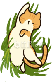 猫咪睡觉可爱手绘