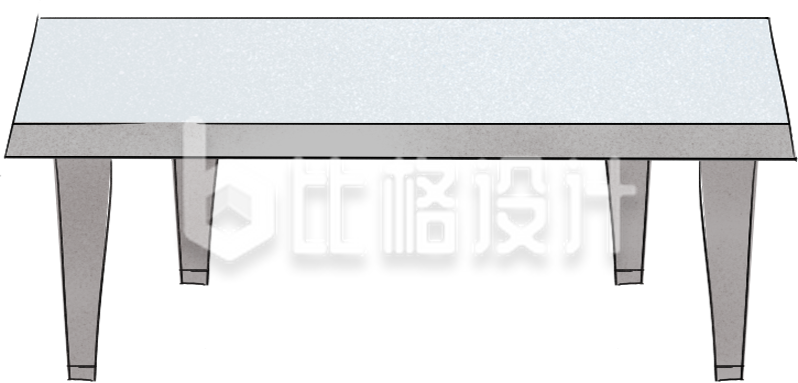 灰色桌子手绘插画