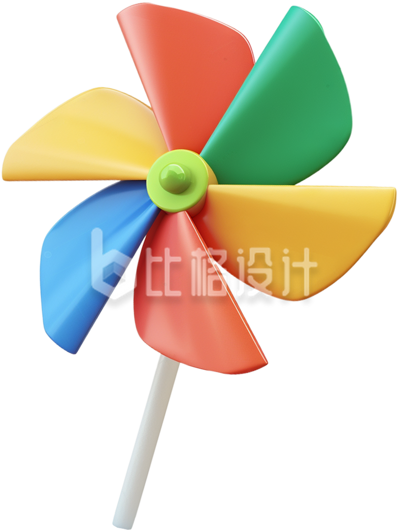 大风车儿童玩具3D插画