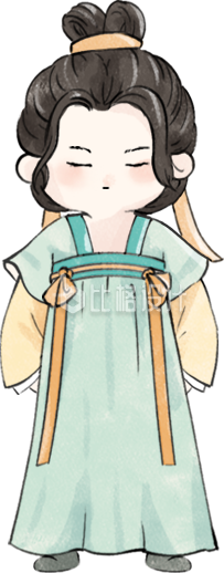八段锦健身操古风小女孩可爱手绘