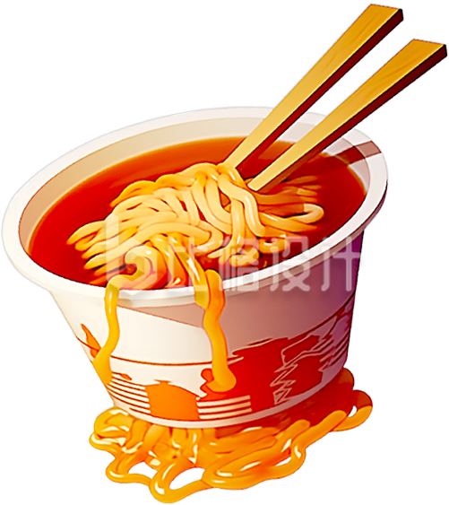 泡面美食促销优惠手绘插画
