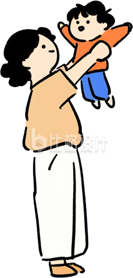 妈妈抱起孩子