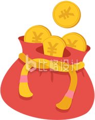 金融理财钱袋手绘差