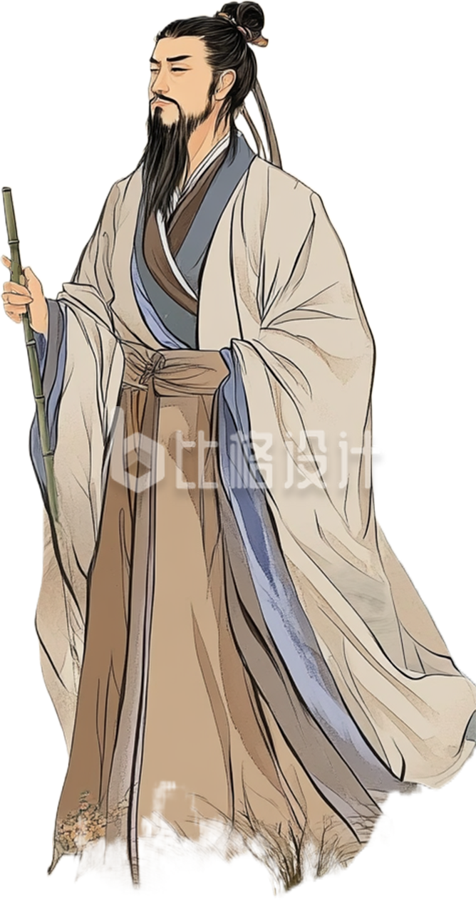 拿着笛子的古人