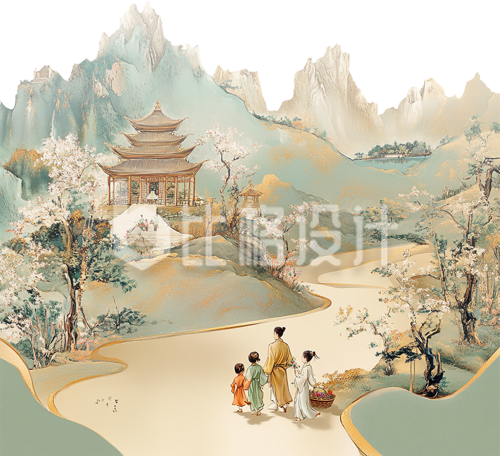 清明节踏青场景