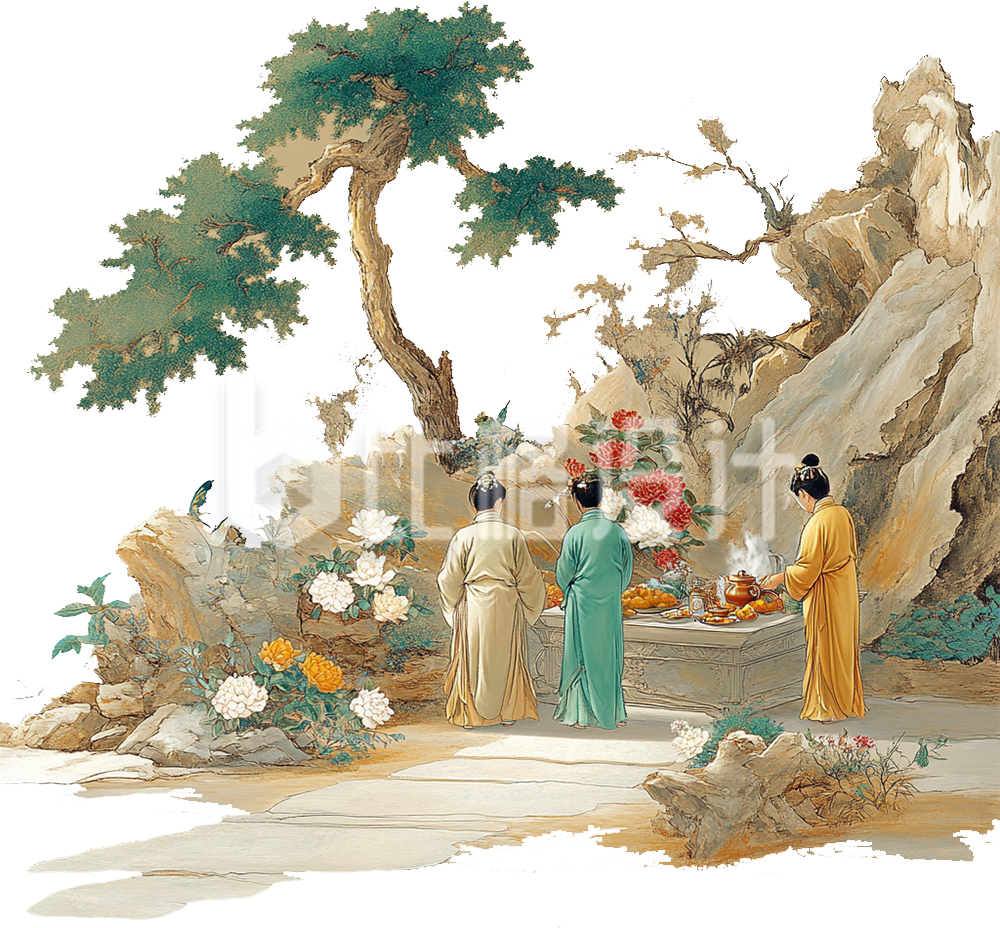 清明节祭扫场景