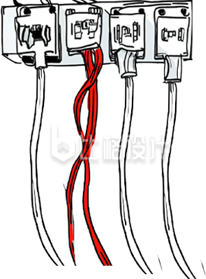 白色手绘插线板