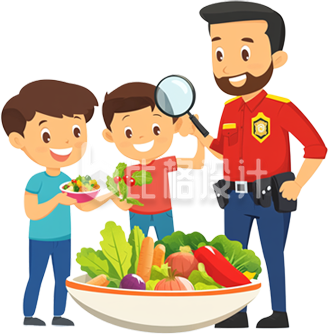 检查蔬菜的公职人员
